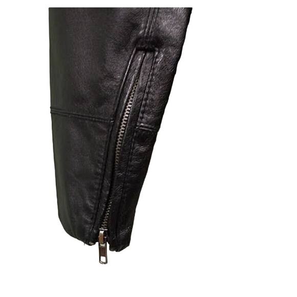 Street Legal Zip Up Leather Jacket, Zip Pockets & Cuffs, Black, Sz S - Picture 5 of 9